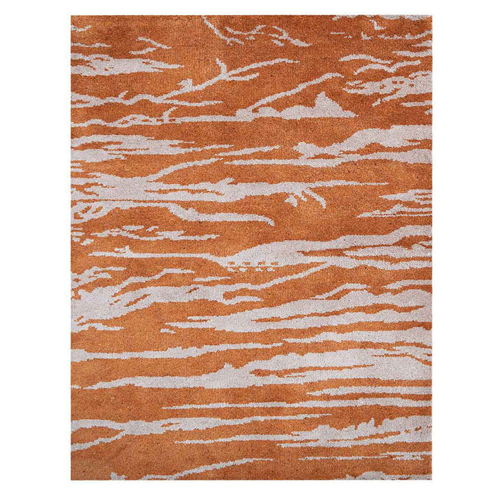 Hand Knotted Silk Area Rug Contemporary Gold Beige NS3308