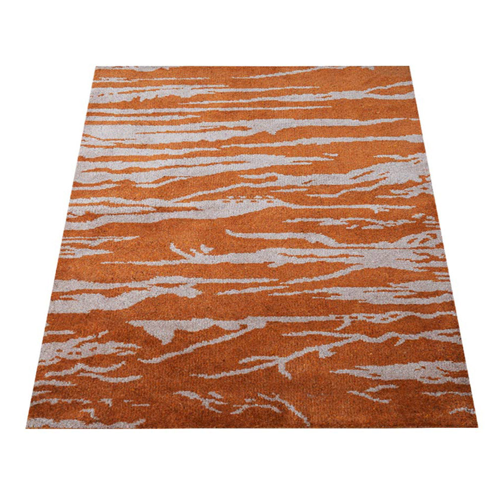 Hand Knotted Silk Area Rug Contemporary Gold Beige NS3308
