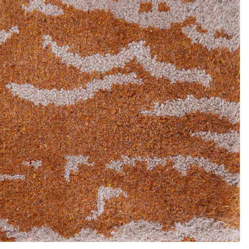 Hand Knotted Silk Area Rug Contemporary Gold Beige NS3308