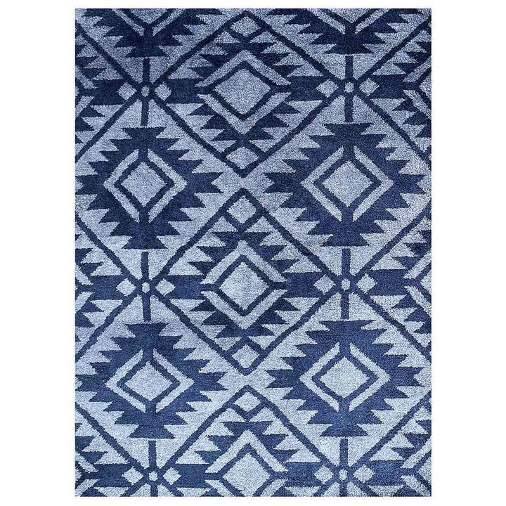 Hand Knotted Silk Area Rug Contemporary Blue NS3312