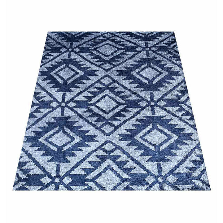 Hand Knotted Silk Area Rug Contemporary Blue NS3312