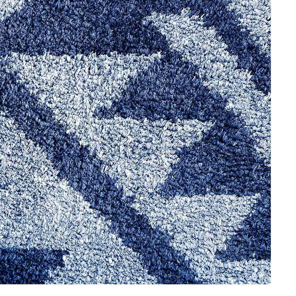 Hand Knotted Silk Area Rug Contemporary Blue NS3312