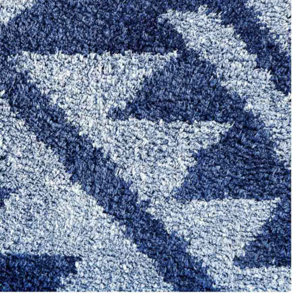 Hand Knotted Silk Area Rug Contemporary Blue NS3312