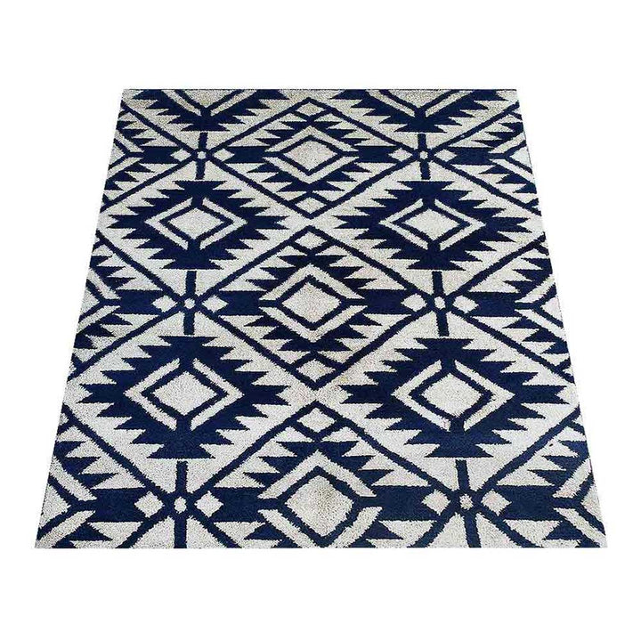 Hand Knotted Silk Area Rug Contemporary Blue NS3312