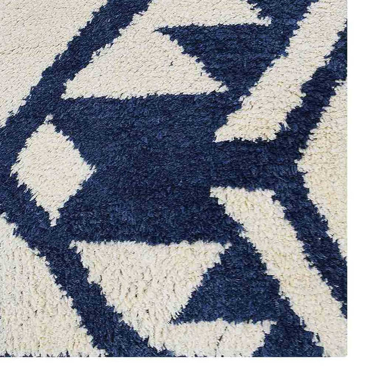 Hand Knotted Silk Area Rug Contemporary Blue NS3312