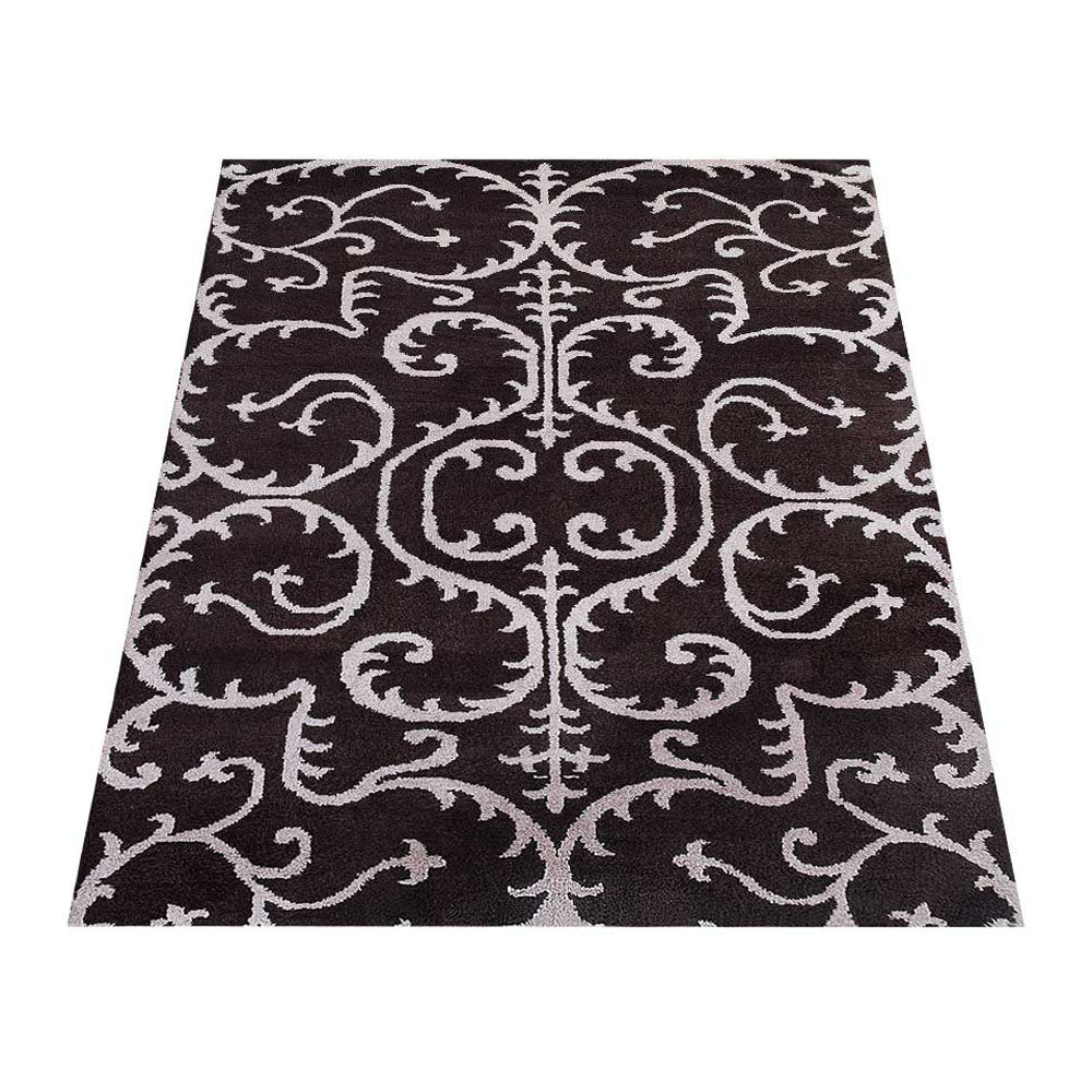 Hand Knotted Silk Area Rug Oriental Blue Beige NS3313