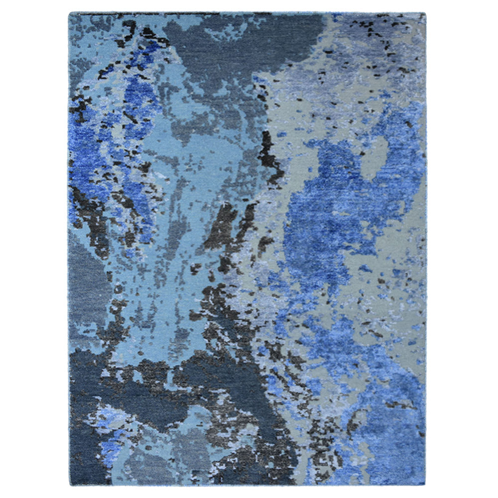 Hand Knotted Bamboo Silk & Wool Abstract Multicolor NWS117