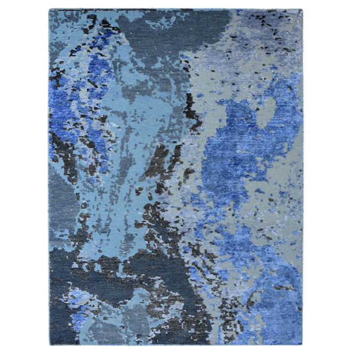 Hand Knotted Bamboo Silk & Wool Abstract Multicolor NWS117