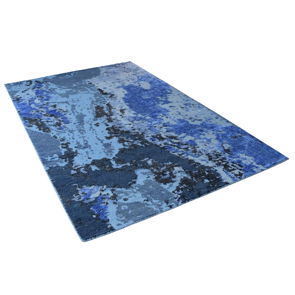 Hand Knotted Bamboo Silk & Wool Abstract Multicolor NWS117