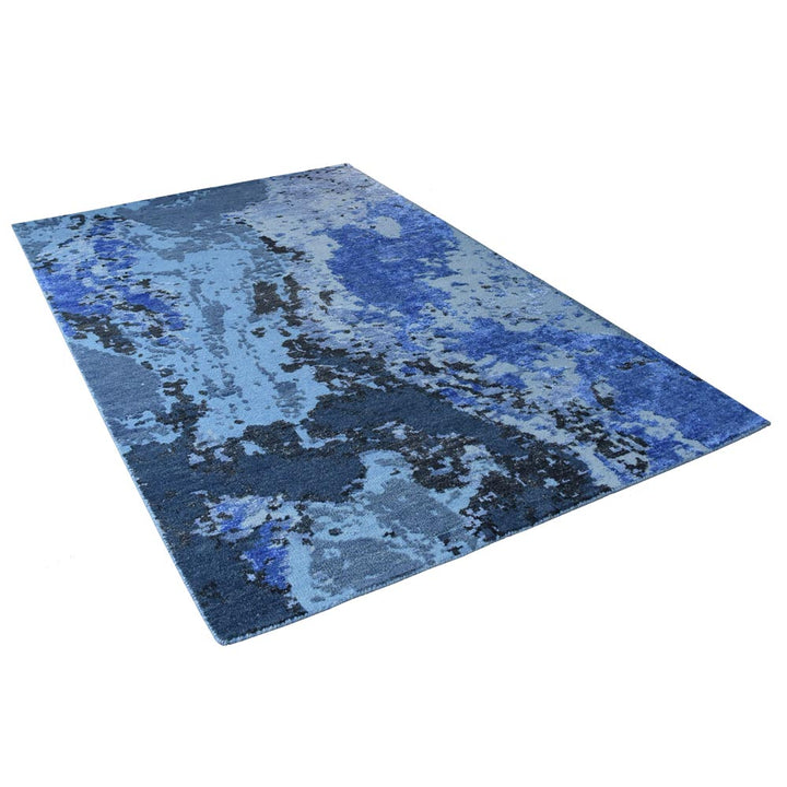 Hand Knotted Bamboo Silk & Wool Abstract Multicolor NWS117