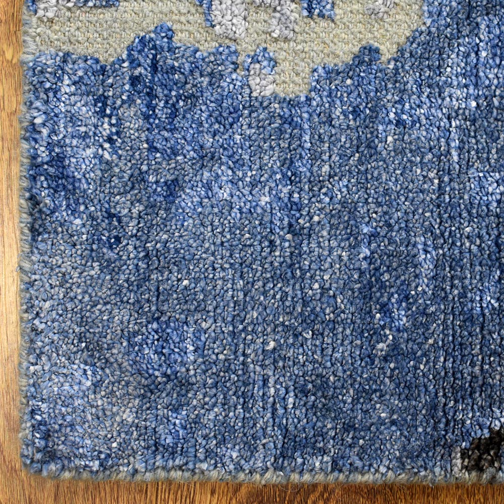 Hand Knotted Bamboo Silk & Wool Abstract Multicolor NWS117