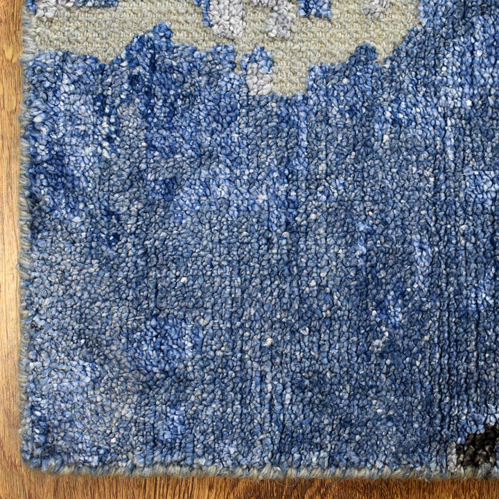 Hand Knotted Bamboo Silk & Wool Abstract Multicolor NWS117