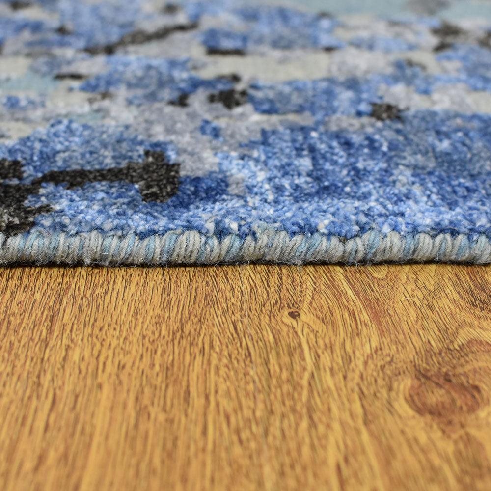 Hand Knotted Bamboo Silk & Wool Abstract Multicolor NWS117