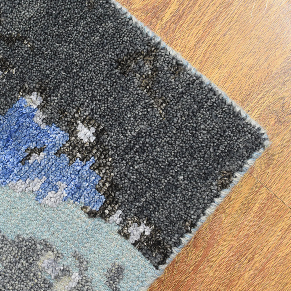 Hand Knotted Bamboo Silk & Wool Abstract Multicolor NWS117