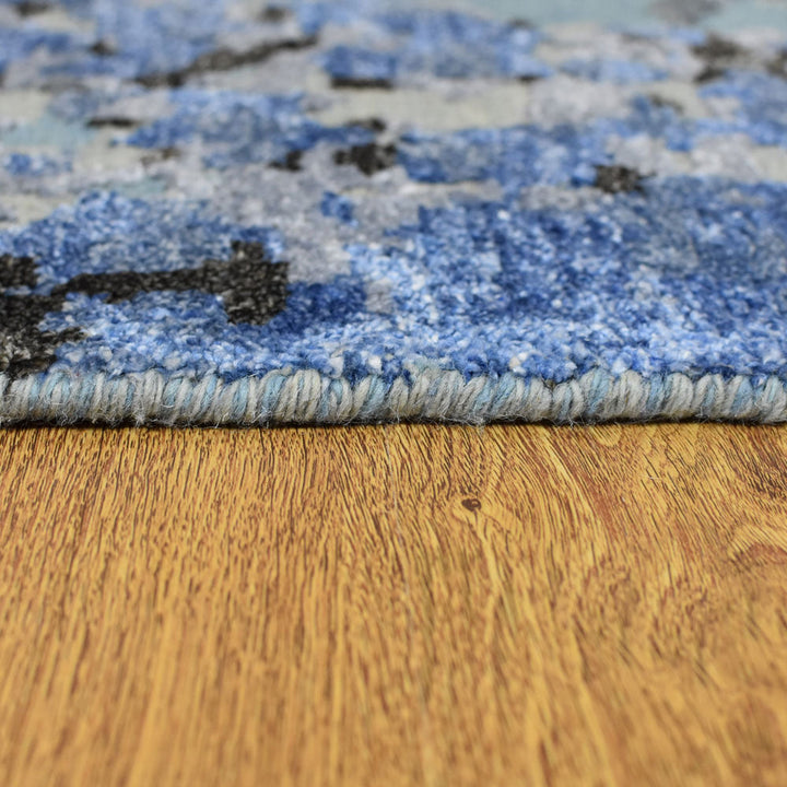 Hand Knotted Bamboo Silk & Wool Abstract Multicolor NWS117
