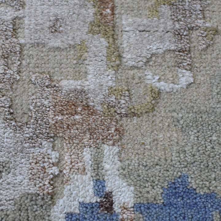 Hand Knotted Bamboo Silk & Wool Area Rug Abstract Beige NWS120
