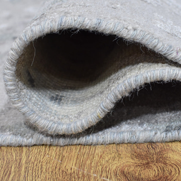 Hand Knotted Bamboo Silk & Wool Area Rug Abstract Gray NWS121