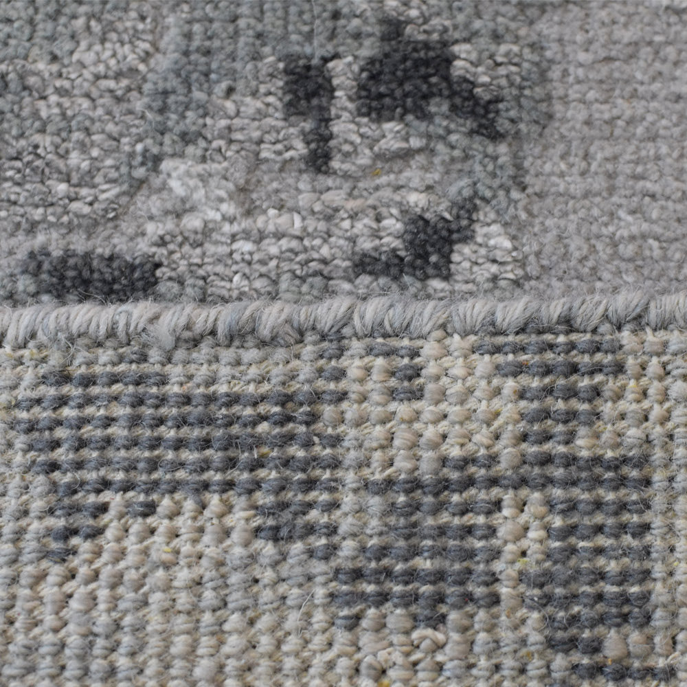 Hand Knotted Bamboo Silk & Wool Area Rug Abstract Gray NWS121