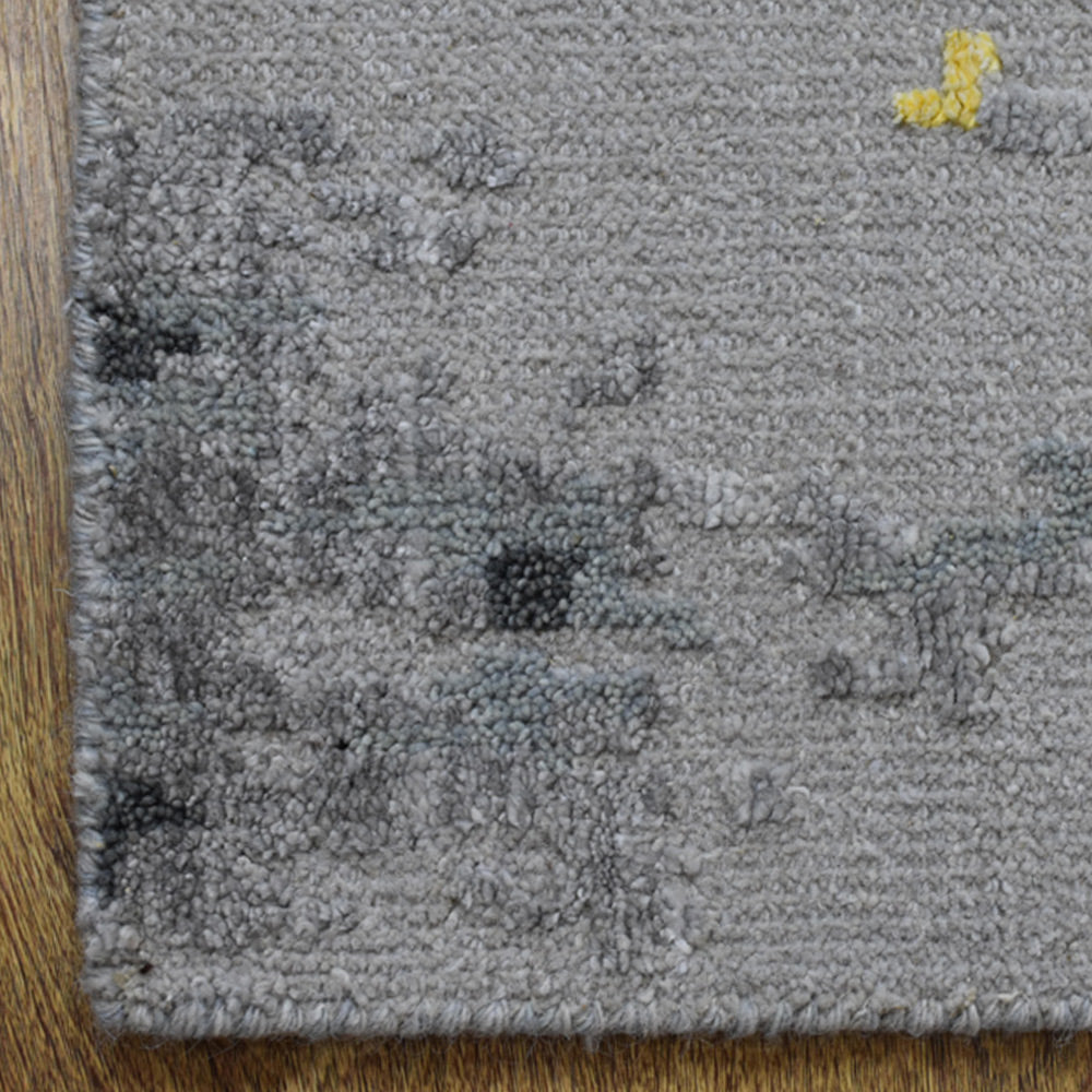 Hand Knotted Bamboo Silk & Wool Area Rug Abstract Gray NWS121