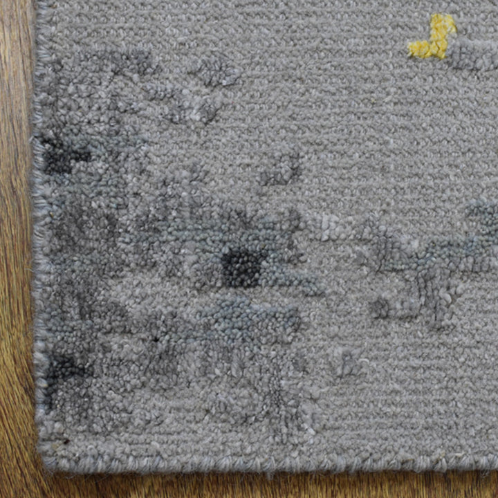 Hand Knotted Bamboo Silk & Wool Area Rug Abstract Gray NWS121