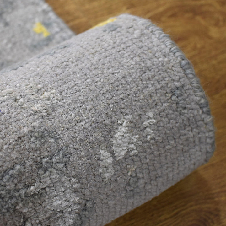 Hand Knotted Bamboo Silk & Wool Area Rug Abstract Gray NWS121